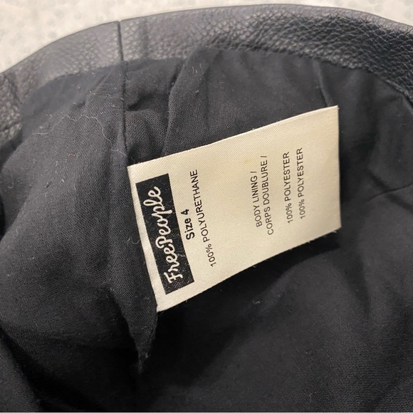 Free People Women's Faux Leather Mini Skirt Black High Rise A Line - Size 4 - Picture 7 of 10